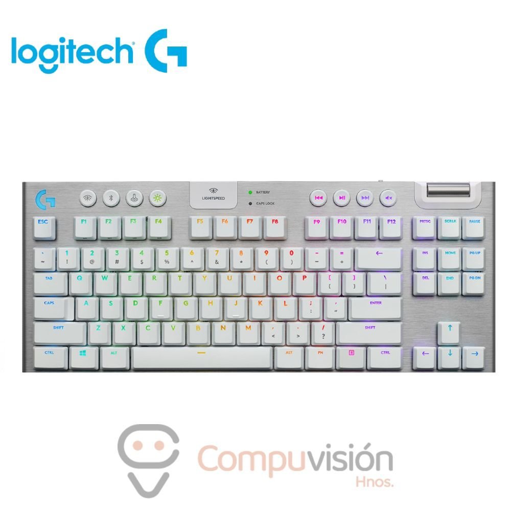 TECLADO LOGITECH G915X TKL WHITE 80% LIGHTSPEED LED RGB GL TACTILE
