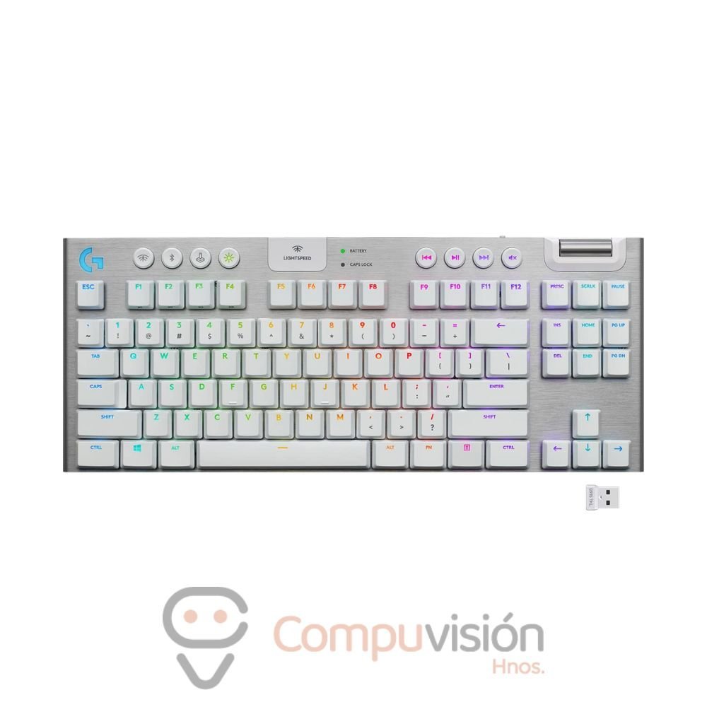TECLADO LOGITECH G915X TKL WHITE 80% LIGHTSPEED LED RGB GL TACTILE