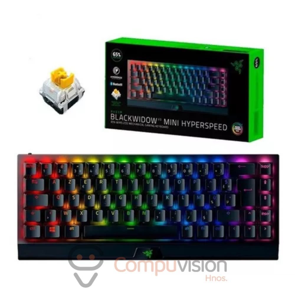 TECLADO RAZER BLACKWIDOW V3 MINI 65% WIRELESS YELLOW SWITCH HYPERSPEED