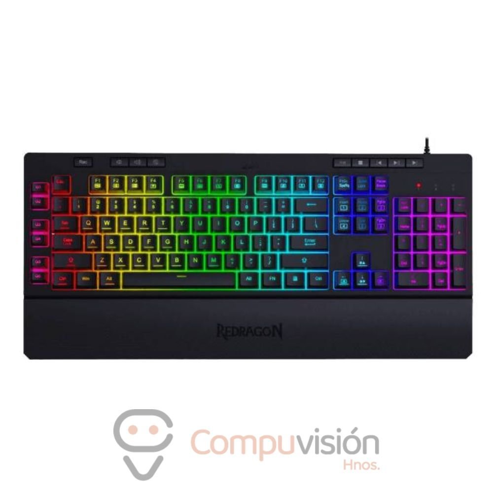 TECLADO GAMER REDRAGON SHIVA K512RGB-SP BLACK 100% ESPAÑOL SEMIMECANICO