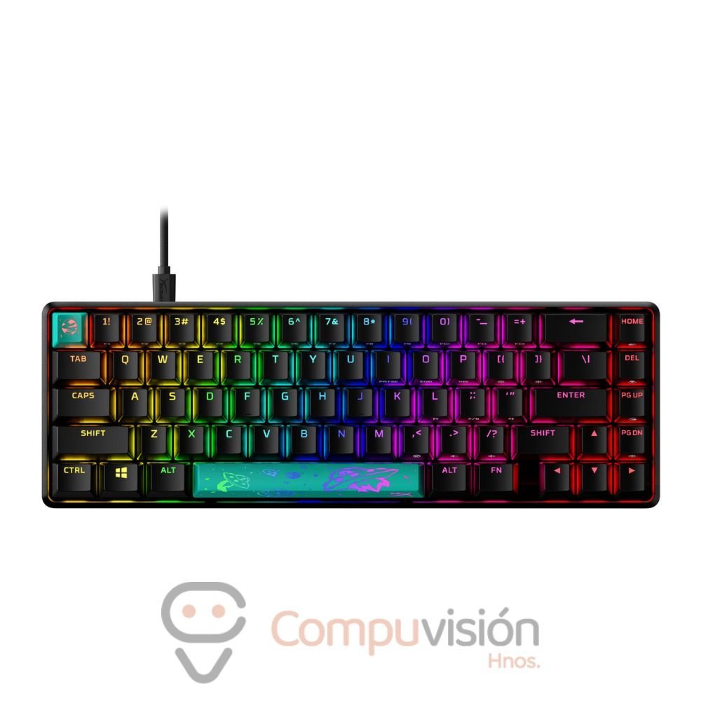 TECLADO HYPERX ALLOY ORIGINS 65% AQUA SWICHT RGB ENGLISH