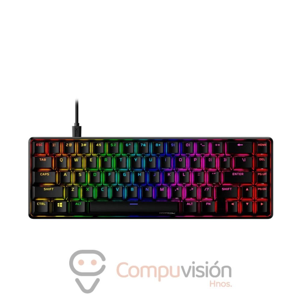 TECLADO HYPERX ALLOY ORIGINS 65% AQUA SWICHT RGB ENGLISH