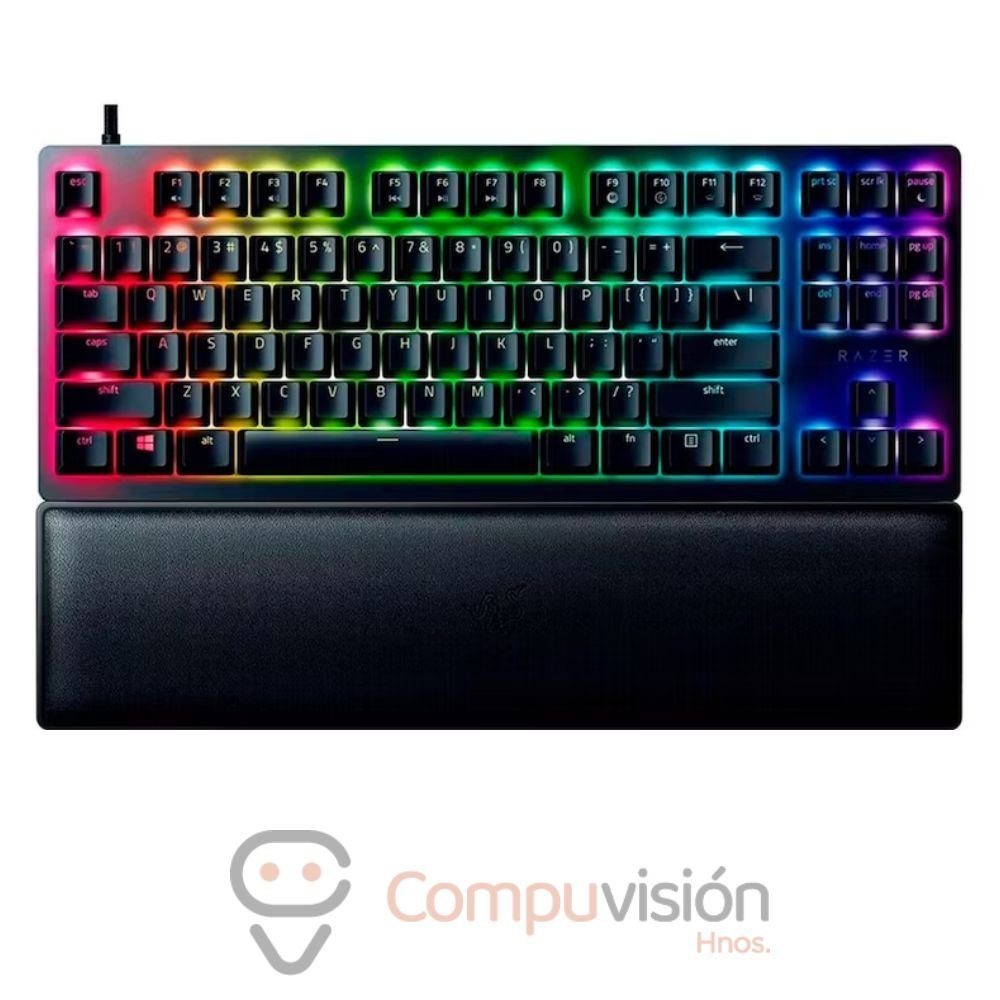 TECLADO RAZER HUNTSMAN V2 TKL 80% OPTICAL PURPLE SWITCH CHROMA BLACK INGLES