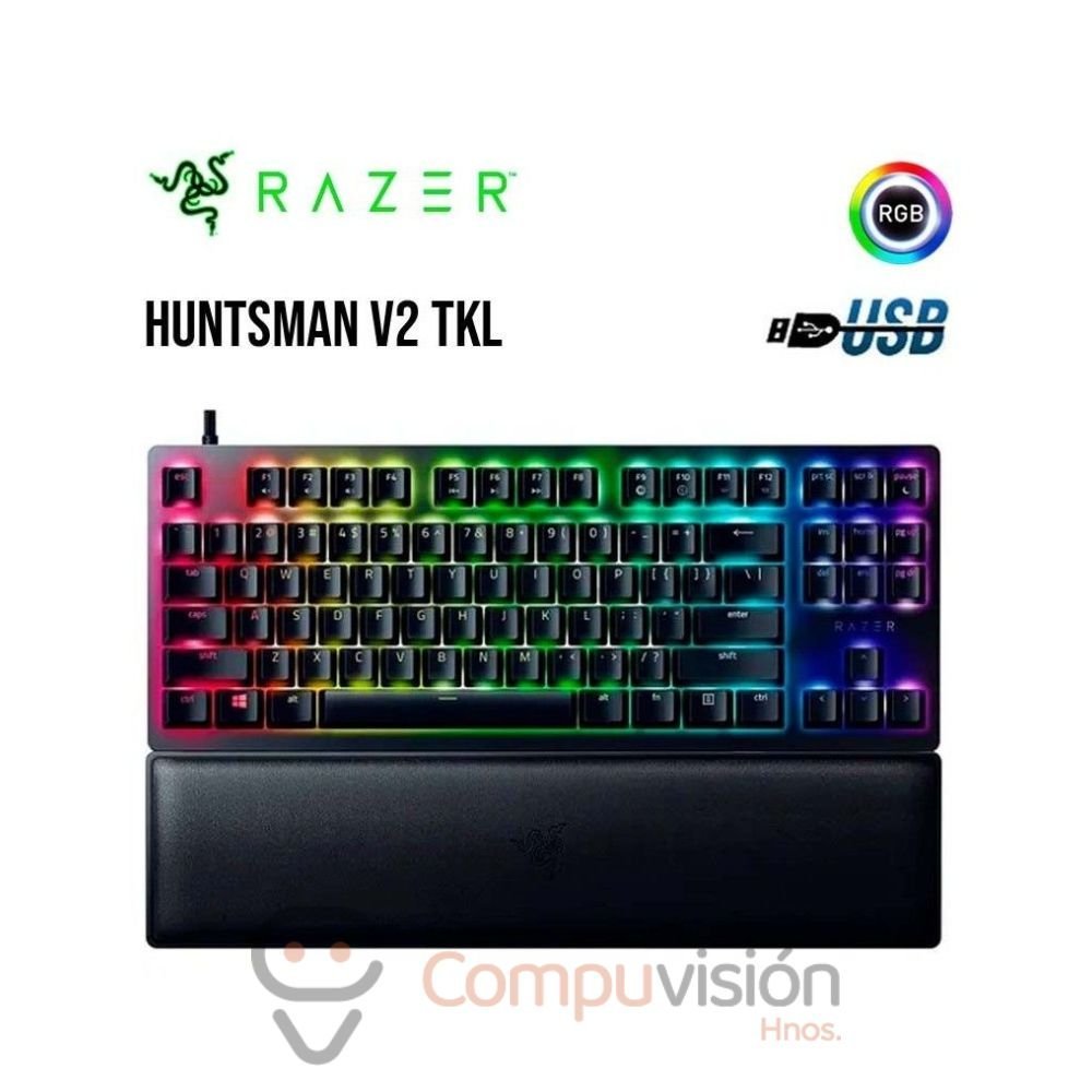 TECLADO RAZER HUNTSMAN V2 TKL 80% OPTICAL RED SWITCH CHROMA BLACK