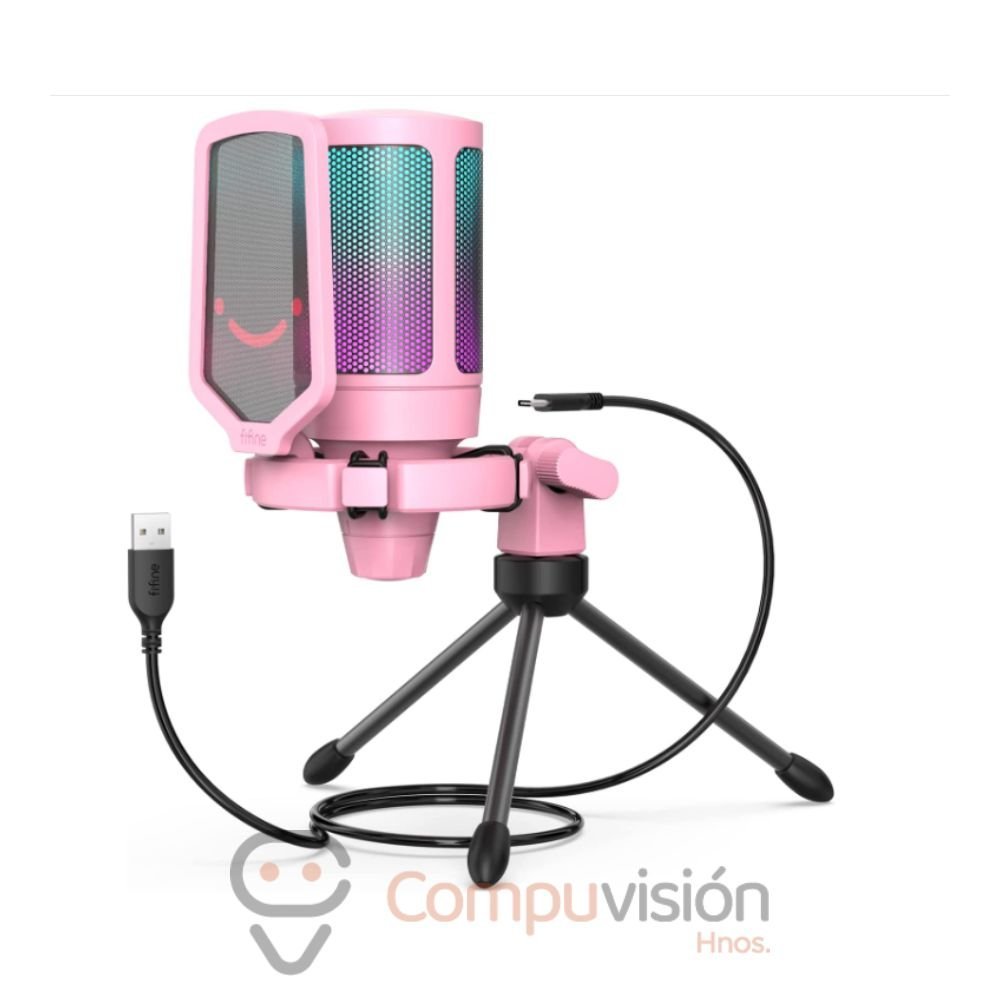 MICROFONO FIFINE A6V PINK CON TRIPODE