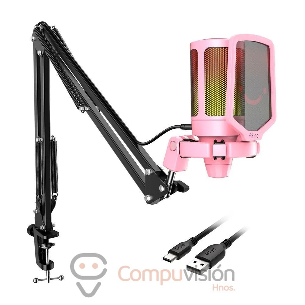 MICROFONO FIFINE A6T PINK CON SOPORTE DE BRAZO