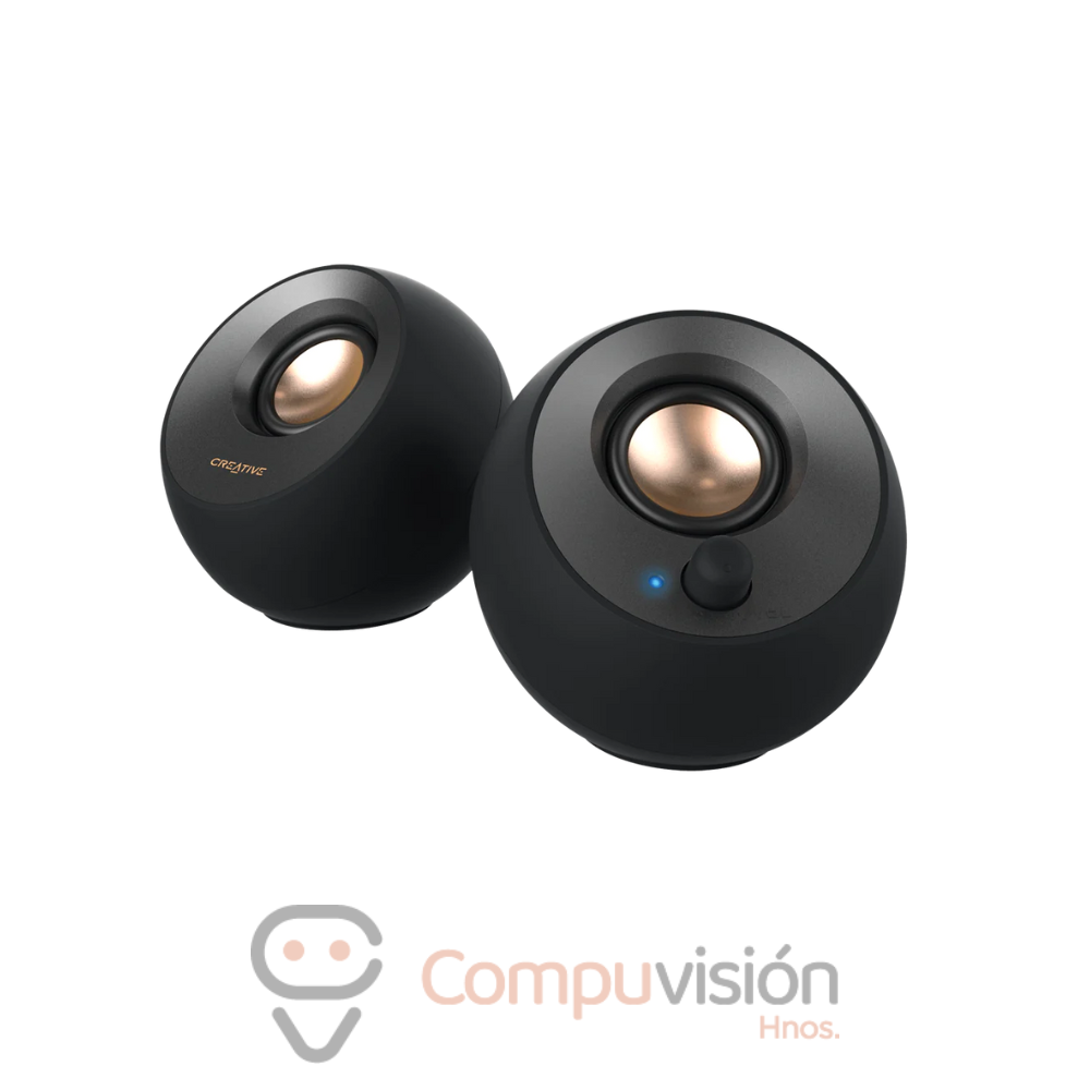 PARLANTE CREATIVE PEBBLE V2 2.0 8W /16W 3.5MM BLACK USB-C POWER