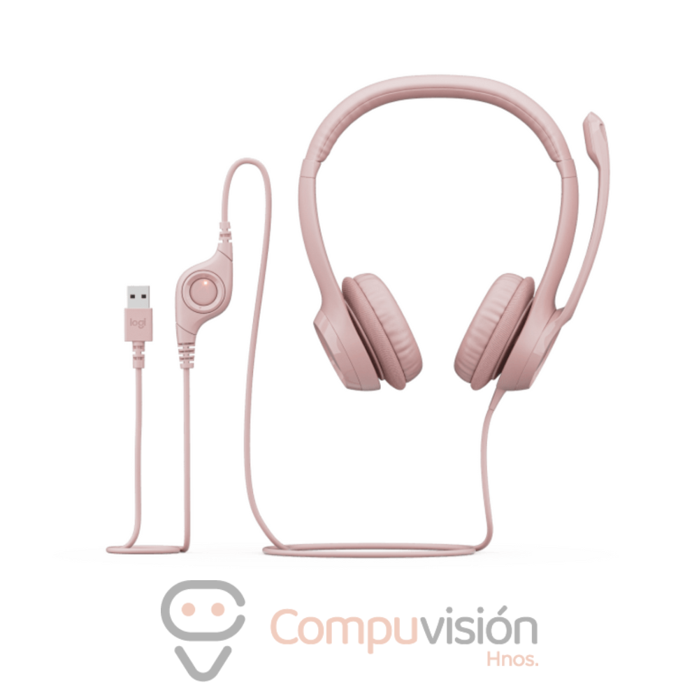 AUDIFONO LOGITECH H390 PINK USB CANCELACION DE RUIDO
