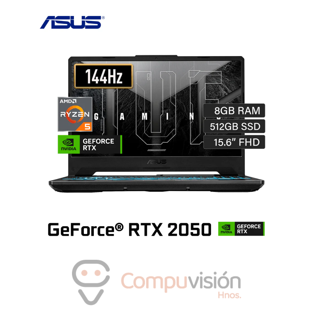 LAPTOP ASUS FA506NF-HN004 RYZEN 5 R5 7535HS 8GB 512GB SSD 4GB RTX 2050 15.6″ FHD 144HZ FREE