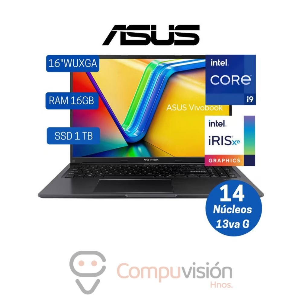 LAPTOP ASUS X1605VA-MB195 CORE I9 13900H 16GB 1TB SSD 16.1″ LED 1920*1200 F2 BLACK