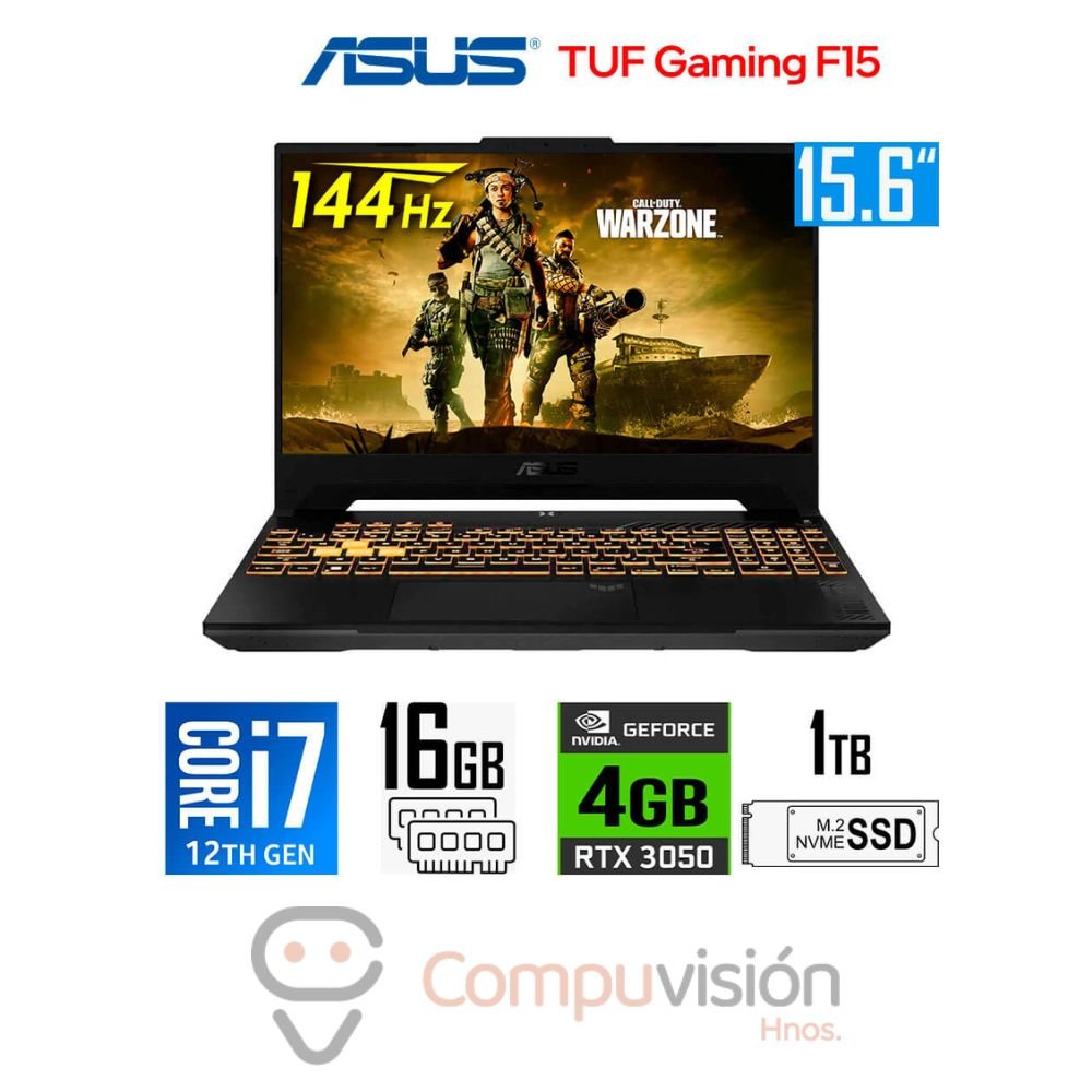 LAPTOP ASUS FX507ZC4-HN132 F15 I7 12700H 16GB 1TB SSD 4GB RTX 3050 15.6″ FHD 144HZ