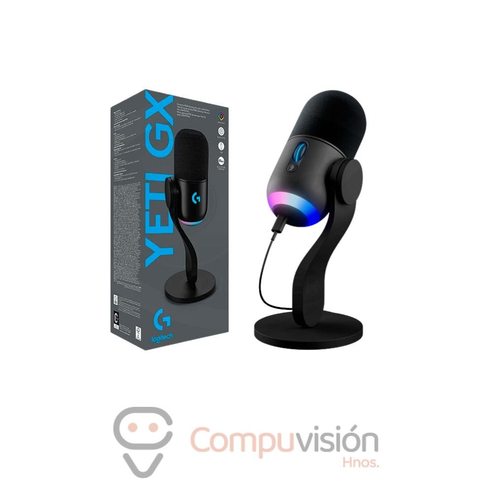 MICROFONO LOGITECH YETI GX SUPERCARDIOIDE RGB USB P/STREAMING