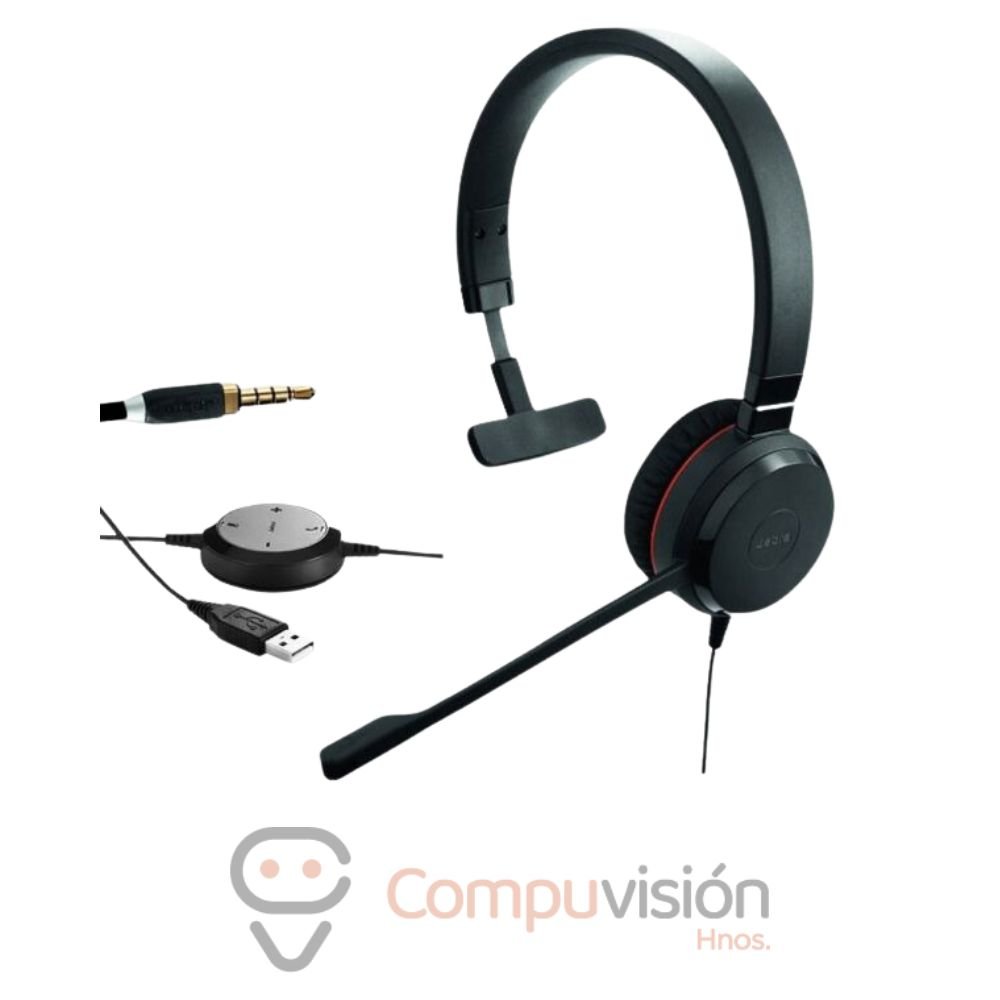 AUDIFONO CON MICROFONO JABRA EVOLVE 30 II MS MONO BLACK, USB