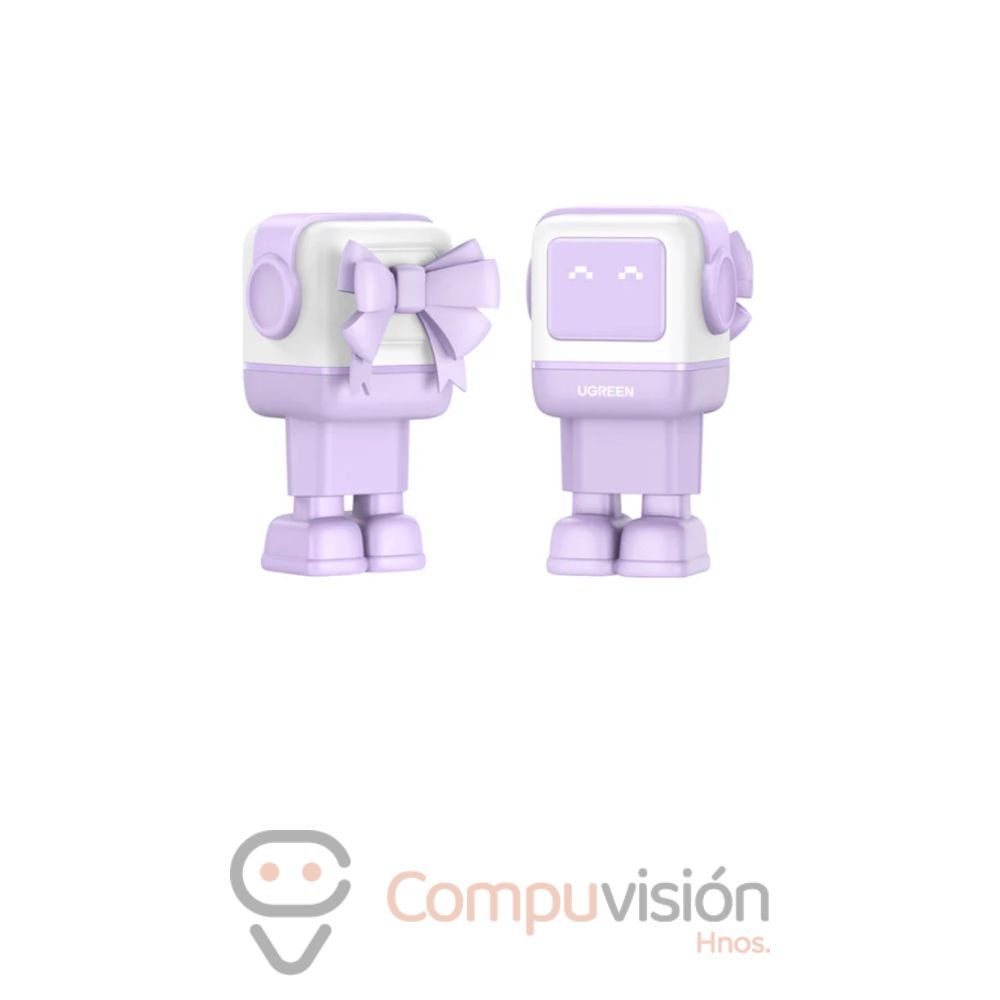 CARGADOR UGREEN ROBOT 65W 2 USB-C – 1 USB-A CD361 CARGA RAPIDA PN 35314 LILA