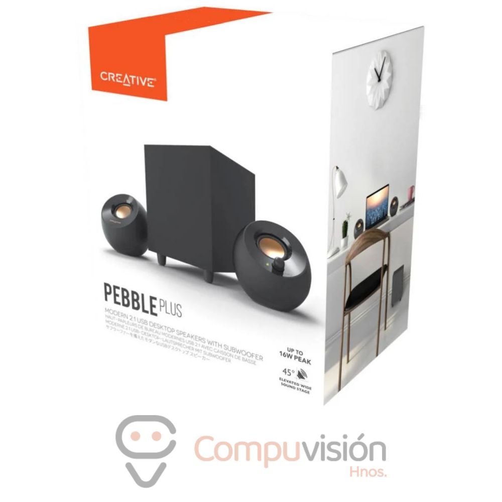 PARLANTE CREATIVE PEBBLE PLUS  2.1 USB  BLACK