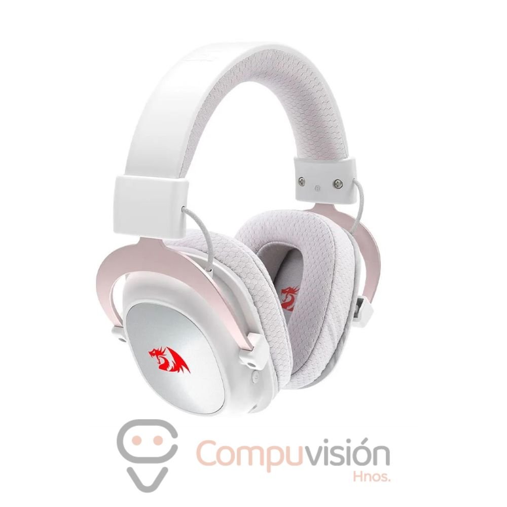 AUDIFONO GAMER REDRAGON ZEUS PRO WIRELESS/BT WHITE RGB H510-WL