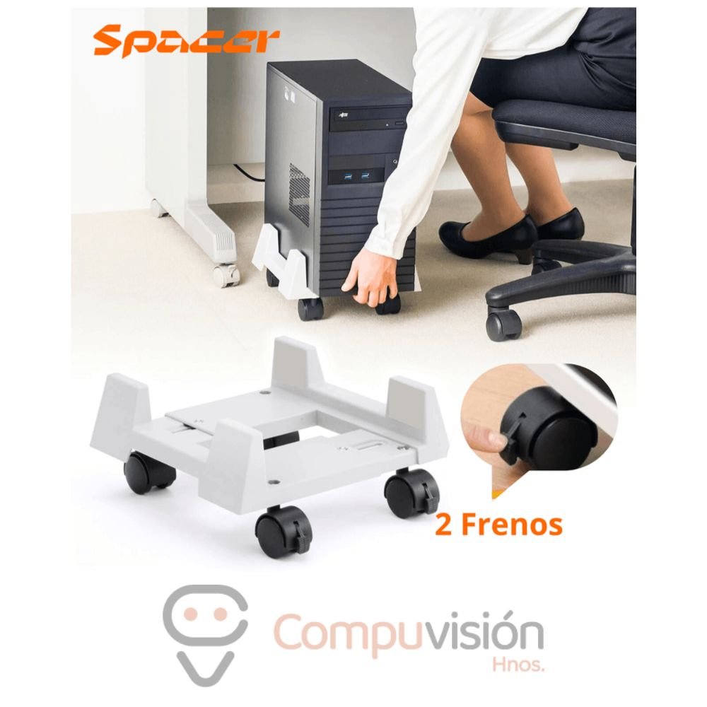 SOPORTE RODANTE PARA CASE/CPU SPACER SB025 WHITE