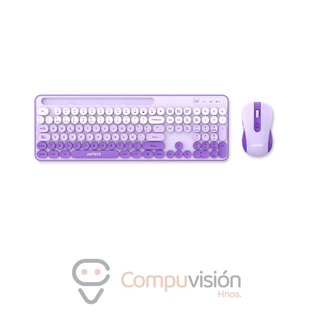KIT TECLADO+MOUSE ANTRYX WS-970 LILA/PURPLE WIRELESS/INALAMBRICO ESPAÑOL