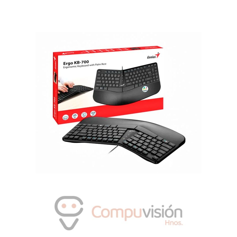 TECLADO GENIUS ERGONOMICO KB-700 CABLE USB ESPAÑOL