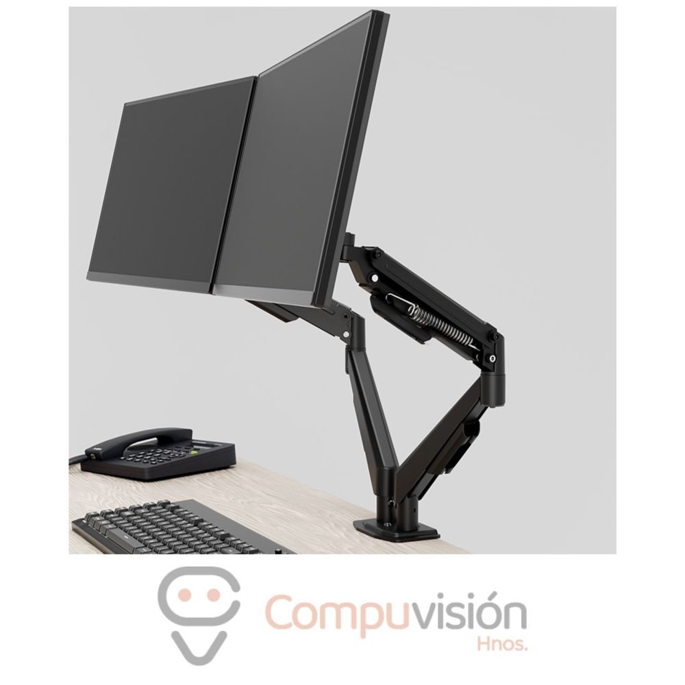 RACK/SOPORTE/BRAZO PARA DOS MONITORES HIDRAULICO KLIP XTREME KMM-410 13 A 32″ ACERO