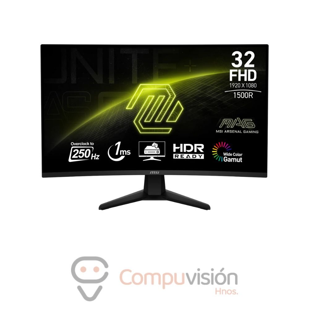 MONITOR MSI 31.5″ MAG 32C6X 250HZ 1MS FHD CURVO 1500R VA HDMI X2/DP