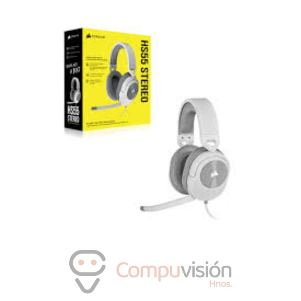 AUDIFONO GAMER CORSAIR HS55 STEREO BLANCO CONEXION JACK 3.5MM