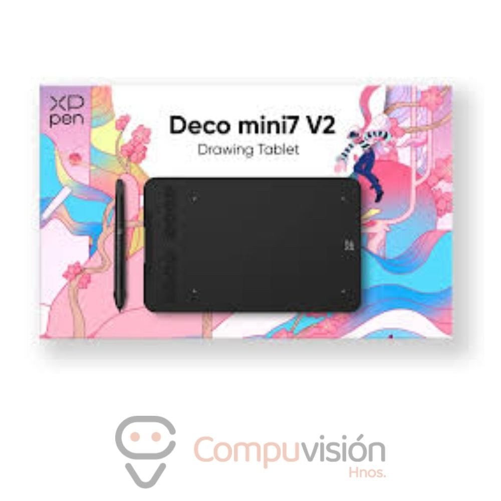 TABLETA GRAFICA DIGITAL XP-PEN DECO MINI7 V2 BLACK CABLE USB