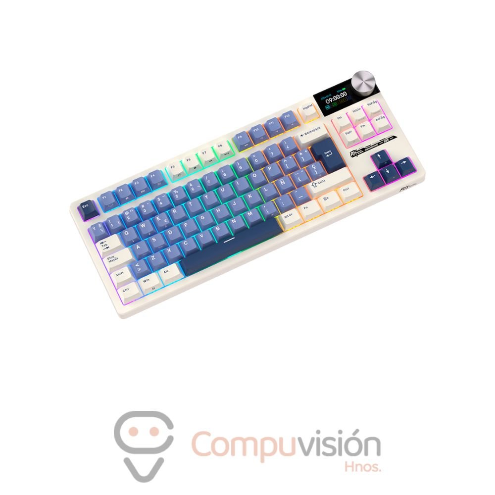 TECLADO GAMER ROYAL KLUDGE RK-S85 85% TKL WIRELESS HORIZON BLUE CLOUD SWITCH