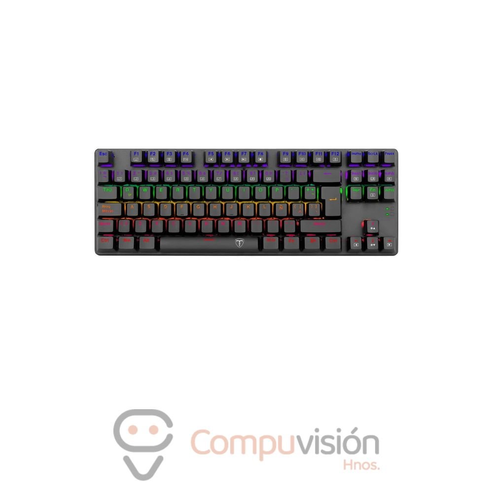 TECLADO GAMER T-DAGGER BORA BLACK RAINBOW TKL 80% SWICHT RED T-TGK313-GB-SP ESPAÑOL