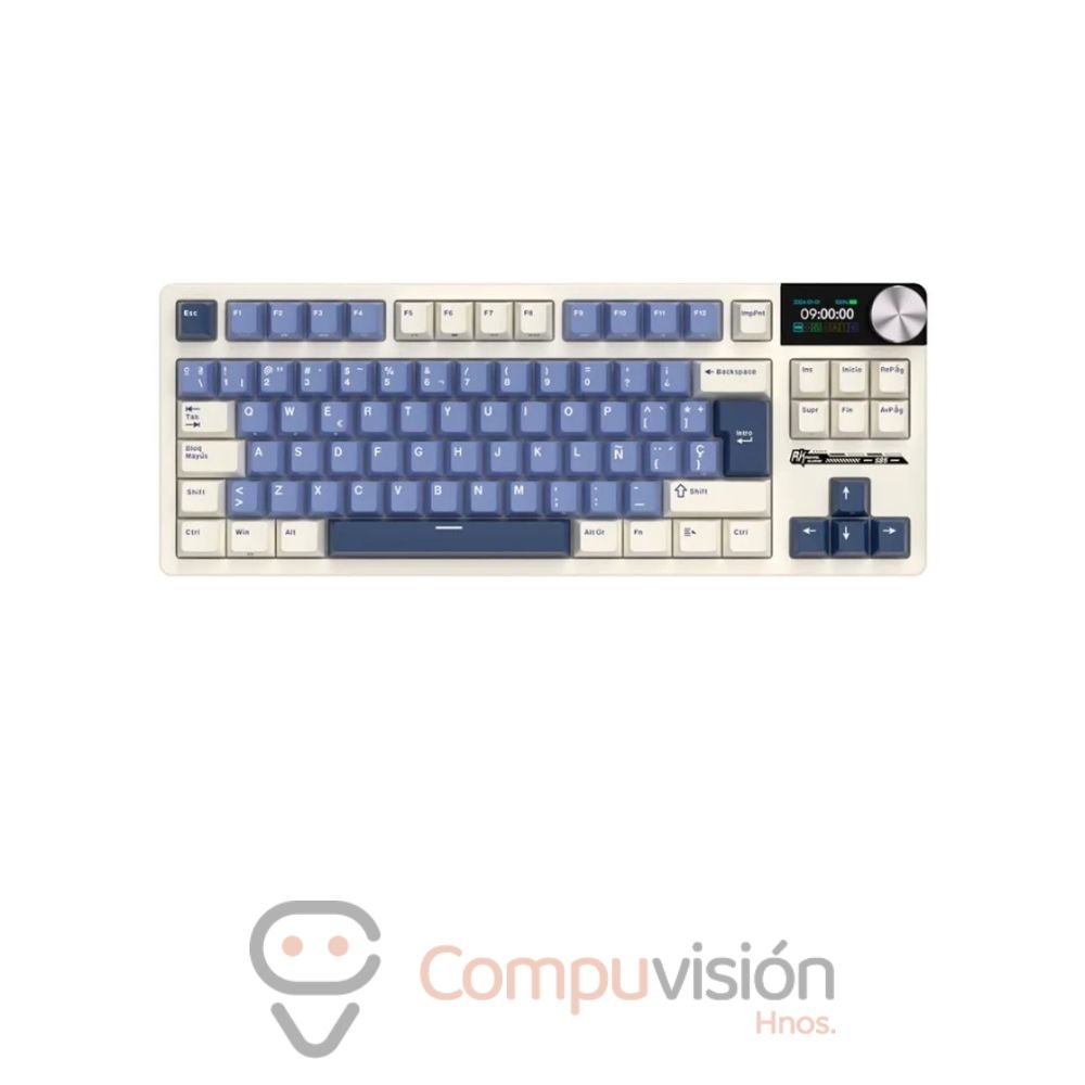 TECLADO GAMER ROYAL KLUDGE RK-S85 85% TKL WIRELESS HORIZON BLUE CLOUD SWITCH